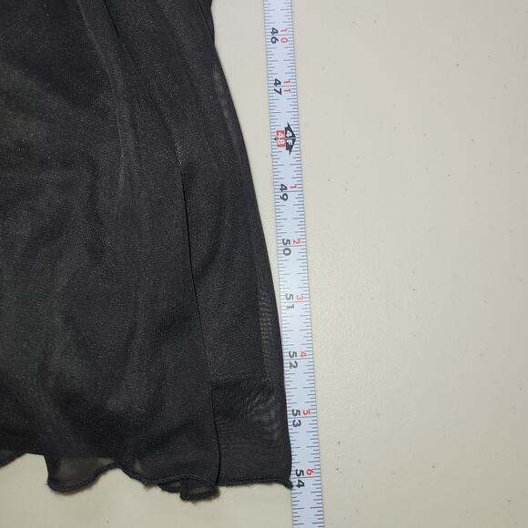 Taboo Babydoll Maxi Halter Dress XS Black Lace Turquoise Sheer Whimsigoth HoCo - Picture 12 of 12